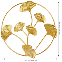 Décoration murale en métal doré de luxe en forme de feuille de Ginkgo, sculpture décorative suspendue pour salon, chambre, hôtel, bureau, décoration de la maison