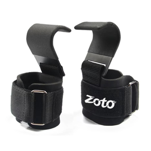 Coated Steel Weightlifting Hooks Neoprene Padded Wrist Support Gym Lifting Hooks for Fitness Workout & Deadlift - Product Image 1