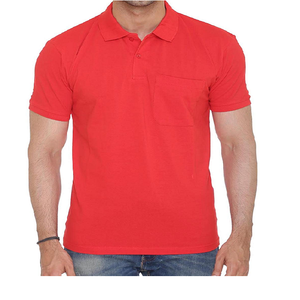Men High Quality Polo <b>Shirt</b> <b>Half</b> Sleeve Collar With <b>Button</b> Red & Gray Color 100% Cotton Men Polo <b>Shirt</b> - Product Image 1