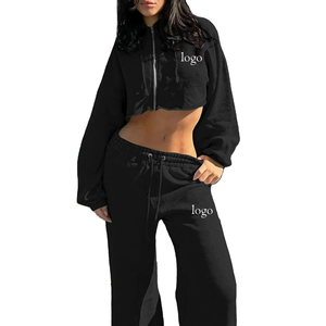 Winter Eco-Friendly Casual Distressed Two-Piece <b>Tracksuit</b> Set 100% Cotton Custom Logo Embroidered Hooded Sweatpants - Product Image 3