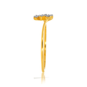 Bague en or pour femme sertie de diamants en forme de feuille, bague ouverte avec diamant taille ronde, bijou de fiançailles ajustable 0,35 ct - Product Image 3