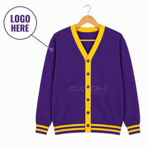 Cosh International Sisterhood Sorority V Neck Women Stylish Two Tone <b>Cardigan</b> Sweater Loose Casual High Waist Sweaters - Product Image 1