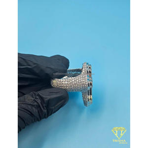 Anillo de cruz de plata de ley 925 con moissanita y diamantes, chapado en oro, estilo Iced Out, joyería llamativa para compradores mayoristas - Product Image 5