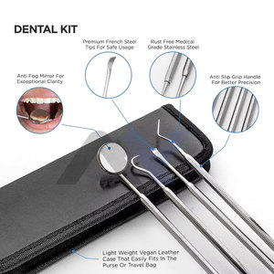 4 pièces d'outils dentaires manuels en acier inoxydable français, efficaces pour le nettoyage des dents, élimination de la plaque et du tartre, pour usage domestique - Product Image 2