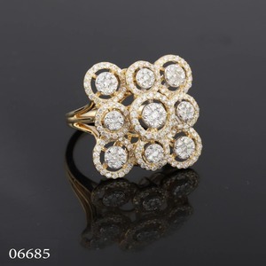 Bold Rose Gold <b>Cluster</b> Lab Grown Diamond Statement Engagement Ring for Certified 14K Gold Plated Brilliant Cut Trendy Women's - Product Image 6