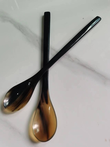 Best Selling <b>Small</b> Buffalo Horn Eco-Friendly <b>Mirror</b> Flatware Set for Home Kitchen Serving Salad Coffee Tea Manufactured India - Product Image 4