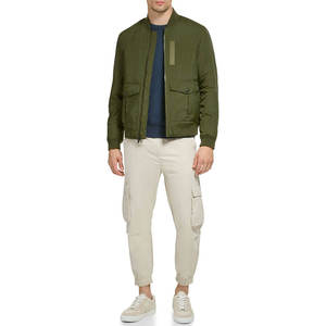 Chaquetas Bomber para Hombre en Color Verde Sólido al por Mayor, Nueva Llegada 2026, Chaquetas Bomber de Manga Larga en Tela 100% Poliéster en Venta - Product Image 3