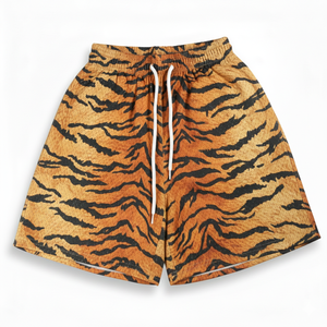 Shorts de basketball pour hommes, 5 pouces, style streetwear, taille élastique, logo avant, polyester/coton, séchage rapide, respirant - Product Image 1