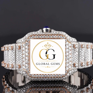 Montre de luxe entièrement sertie de diamants blancs, design entièrement en cristal, pour hommes, idéale pour les soirées, disponible à un bon prix - Product Image 3