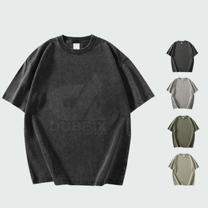 Camisetas de punto de manga corta para hombre, cuello redondo, algodón ecológico, antiarrugas, 120g, lavadas, con estampado DTG, modelo ET-045. - Product Image 3