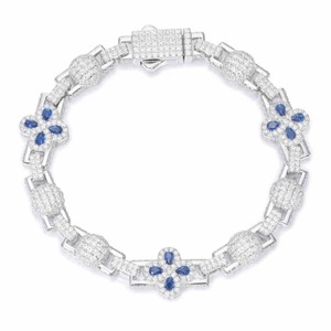 <b>Iced</b> <b>Out</b> Cuban <b>Chain</b> Diamond Bracelet Micro Stone Hip Hop Fashion Jewelry Bracelet From India For Wedding And Party - Product Image 1