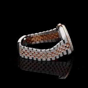 นาฬิกาข้อมือสแตนเลสสตีลควอตซ์โมอิสซาไนต์ความใสระดับ VV ขายดีอันดับต้นๆ แฟชั่นหรูหราสำหรับทุกเพศ ทนน้ำได้ 10 บาร์ เหมาะสำหรับธุรกิจ - Product Image 4