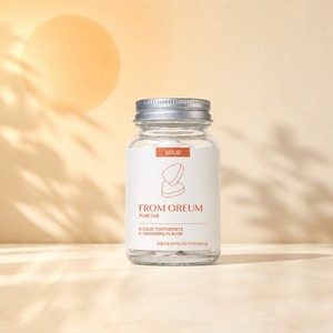 [FROM OREUM] Pasta de Dientes Sólida Ecológica y Transpirable para Baños de Hotel, Sabor Mandarina de Jeju, 60 Tabletas para Baños de Huéspedes - Product Image 3