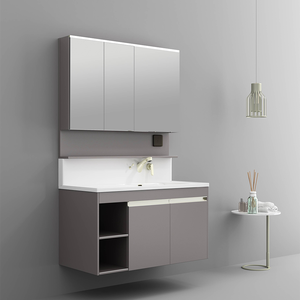 Lujo de alta calidad de piedra artificial resistente al agua pintado diseño moderno baño tocador espejo inteligente almacén de 5 años - Product Image 4