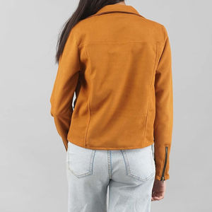 Veste en cuir suédé pour femme, couleur unie, taille ajustable, design hiver, rembourrage en coton, fermeture éclair, très vendue - Product Image 3