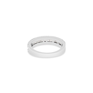 Bague en or blanc 18 carats avec diamant, sertissage clos classique IGI, faite à la main, alliances et bagues de soirée pour elle - Vente en gros garantie - Product Image 3