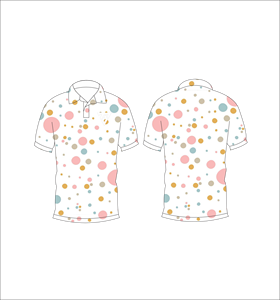 Mens <b>White</b> Multicolor Bubble Dot <b>Polo</b> Shirt Custom Sublimation Short Sleeve Summer Casual Breathable Lightweight Golf Shirt - Product Image 3