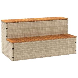 Tinta unita Acacia e poli Rattan 39.4 "x 19.7" x 19.9 "vasca idromassaggio Beige giocattoli da esterno - Product Image 1
