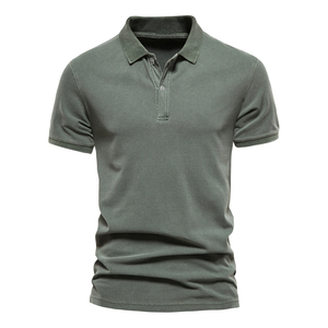 Polo de Algodón Estampado de Talla Grande para Hombre, Polo Ligero Informal de Manga Corta con Cuello Camisero, Estilo Urbano para Hombre, 2025 - Product Image 1