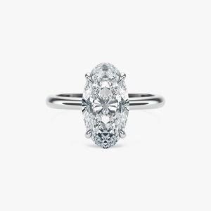 Anillo de Compromiso de Oro Amarillo de 14K con Diamante Moval de 1.5CT Cultivado en Laboratorio - Product Image 1