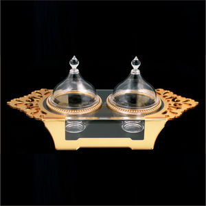 ชุดชามและที่จับทำจากอะคริลิกสีทอง - Product Image 2