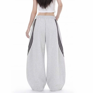 Nouveau pantalon de survêtement épais pour homme Haody 2026, en tissu peigné polyester/coton écologique, coupe large plissée, style Hip Hop - Product Image 4