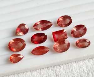 Lot de pierres de soleil rouges naturelles d'Oregon de qualité supérieure, taille brillante, pierres propres, pour la fabrication de bijoux, disponible à prix de gros. - Product Image 3