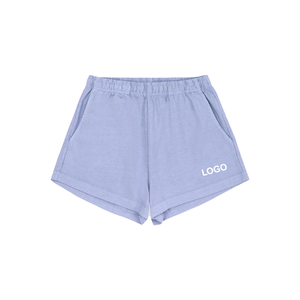 Shorts de sport pour femme en molleton de coton 450 GSM, teint en pièce, personnalisés, de qualité supérieure, style vintage, avec logo brodé, streetwear personnalisé - Product Image 1