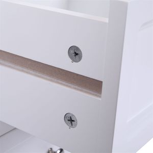 2 tables de chevet à deux niveaux de grande taille, style campagnard, blanc, collection YJ - Product Image 4