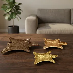 Bandejas Decorativas con Forma de Hoja, de una Sola Pieza, Modernas, de Aluminio, Artesanía, Decoración del Hogar, Tema de Plantas, Boda, Ramadán, Arte - Product Image 4