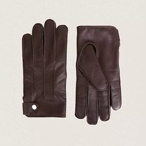 Gants d'hiver en cuir pour vélo, longueur poignet, thermiques, non doublés, style uni, compatibles écran tactile, pour usage quotidien, fêtes et sports - Product Image 4