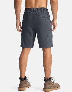 กางเกงขาสั้นคาร์โก้ผู้ชายผ้าแคนวาสโพลีเอสเตอร์แบบเรียบสีพื้นสำหรับออกกำลังกาย แห้งเร็ว ระบายอากาศได้ดี ซับเหงื่อ พร้อมโลโก้แบบกำหนดเอง - Product Image 3