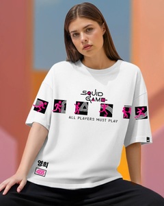 T-shirt blanc surdimensionné avec imprimé graphique Must Play - Product Image 1