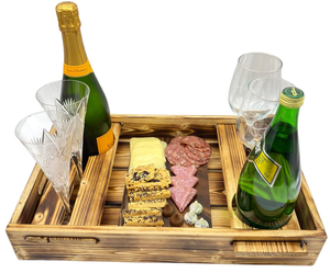 Plateau de service alimentaire en bois de bambou avec poignée, plateau à thé, assiette à thé, plateaux de rangement – Vente en gros - Product Image 3