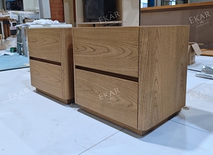 Table de <span class=keywords><strong>chevet</strong></span> moderne en bois massif avec deux tiroirs, table de <span class=keywords><strong>chevet</strong></span> minimaliste pour chambre à coucher, hôtel ou décoration intérieure - Product Image 6