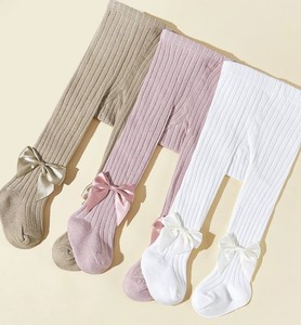 Calcetines casuales de punto 100% algodón vintage para bebé niña, con lazo, de caña alta, para otoño y primavera, 1 paquete - Product Image 6