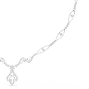 สร้อยคอเพชรทรงหยดน้ำออริเอล เกรซ ทองคำขาว 14K - Product Image 3