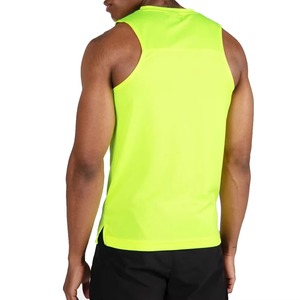 Camiseta sin mangas transpirable para hombre con diseño de logotipo personalizado para venta en línea al por mayor, ropa deportiva de color sólido para hombre. - Product Image 3