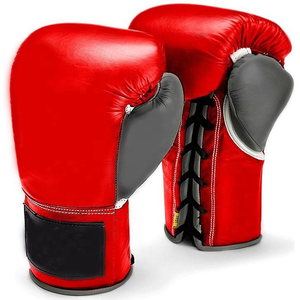Gants de boxe en cuir PU personnalisables (couleur et logo) pour Muay Thai, Kickboxing, MMA, Sparring et Entraînement – Modèle à lacets - Product Image 1