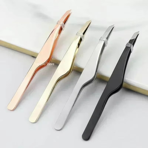 Prix de gros, pinces à épiler de haute qualité pour salon, ensemble de pinces à épiler en acier inoxydable, pointues et inclinées, écologiques, réutilisables, outil de beauté - Product Image 6