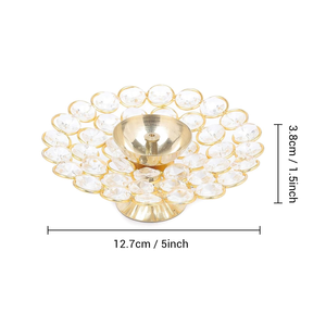 Lampe à huile en laiton Crystal Akhand Diya pour la décoration des temples, la prière, le festival Diwali, la décoration de la maison, cadeau spirituel - Product Image 3