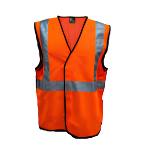 Chaleco de Seguridad Reflectante de Alta Visibilidad para Hombre, Color Naranja Amarillo, con Bolsillos, Cierre de Cremallera Desprendible, 100% Poliéster, Personalizable - Product Image 1