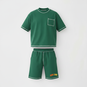 ชุดเซ็ตเสื้อยืดแขนสั้นผ้าฝ้ายโพลีเอสเตอร์พิมพ์ลายแฟชั่นฤดูร้อนสำหรับผู้ชาย ระบายอากาศได้ดี สวมใส่สบาย เหมาะสำหรับวันหยุดพักผ่อน - Product Image 6