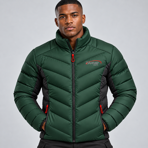 Veste matelassée coupe-vent pour homme avec tissu durable de haute qualité, isolation thermique, finition hydrofuge, design léger et confortable - Product Image 1