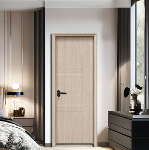 Durable Eco-Friendly PVC Film Slab <b>Door</b> Waterproof Interior Wooden Composite WPC Front <b>Doors</b> Home Office School Bedroom Villa - Product Image 5