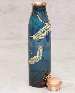 Customise Copper <b>Water</b> <b>Bottle</b> Unique Design Pure Copper Hammered <b>Water</b> <b>Bottles</b> Made by Tayyab Handicraft - Product Image 5