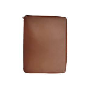 Custom Logo Genuine Leather Padfolio Business Portfolio <b>File</b> Folder Durable Portable Office Accessories Organizer Large Capacity - Product Image 2