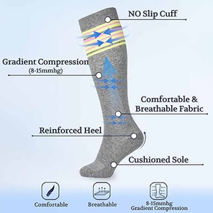 Custom Eco-Friendly Youth Football Compression Crew <b>Socks</b> with Anti-Bacterial Breathable Bottom Logo for Sports Team OEM Factory - Product Image 2