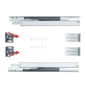 6 Paia di Guide Laterali per Cassetti in Acciaio Resistente da 18 Pollici per Camper con Cuscinetti a Sfera Completi e Chiusura Silenziosa - Product Image 1