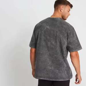 T-shirt décontracté pour homme à manches courtes, coupe oversize, épaules tombantes, impression personnalisée du logo, haute qualité - Product Image 3